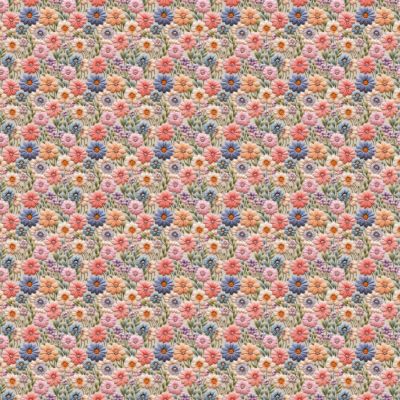 3D Multi Flower Polycotton