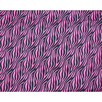 Polycotton Zebra Strip on Pink