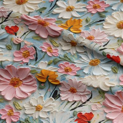 3d Painted Floral Cotton