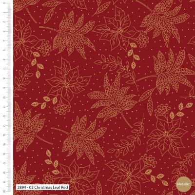 Christmas leaf Red Cotton