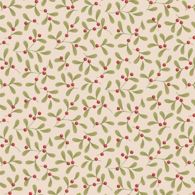 Tilda Merry Little Christmas Mistletoe Cream Cotton