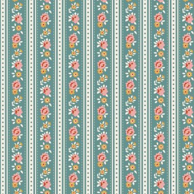Tilda Village Life Agnes Teal Cotton
