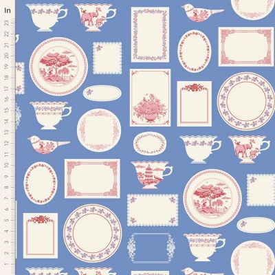 Tilda Something Blue Fabric  Labels & Ornaments Blue