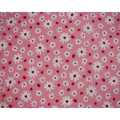 Polycotton Pink with White Daisy