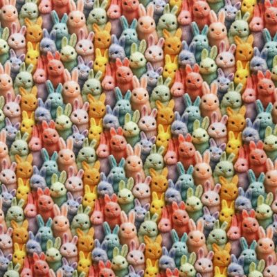 3d Polycotton digitally printed Rabbits