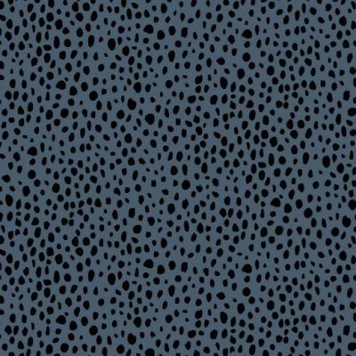 French Terry Rain of Dots Blue Shadow