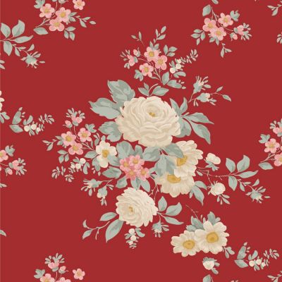 Tilda Merry Little Christmas Carol Burgundy Cotton