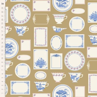 Tilda Something Blue Fabric Labels & Ornaments Ochre