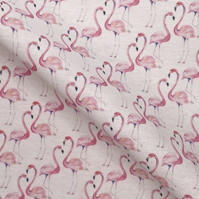 Flamingo Cotton Canvas White