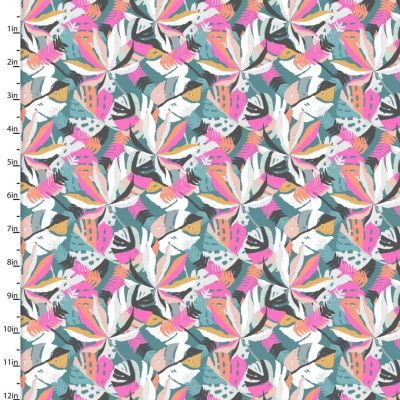 Zebra Dazzle Lavish Leaves 100% Cotton