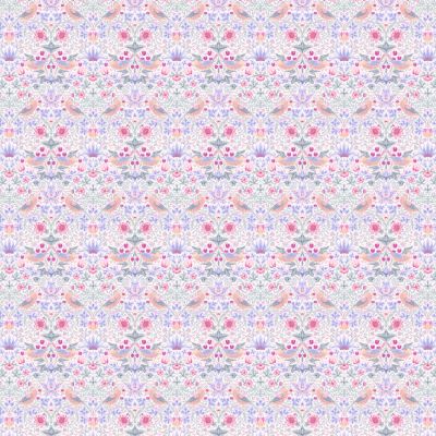Strawberry Thief Pastel Lilac Polycotton