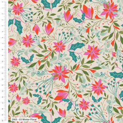 Jolly Robin Winter Floral Cotton
