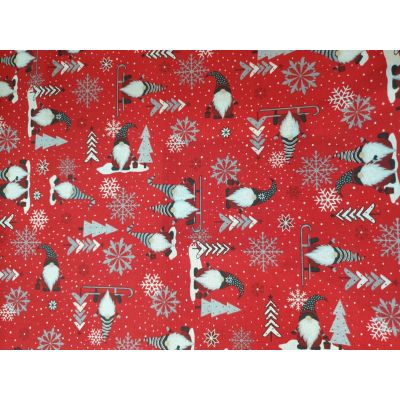 christmas gnome cotton red