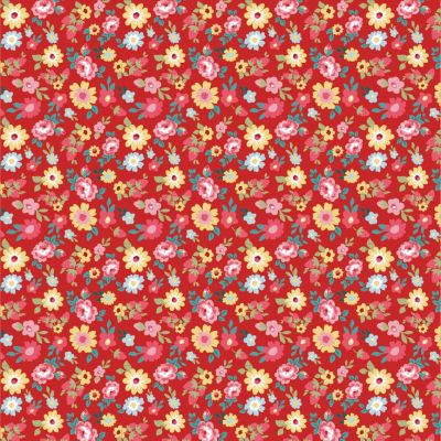 Hopscotch & Freckles Hopscotch Floral Red