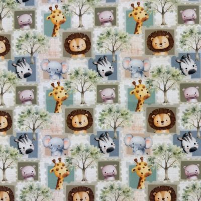 Sweet Safari Digital printed polycotton