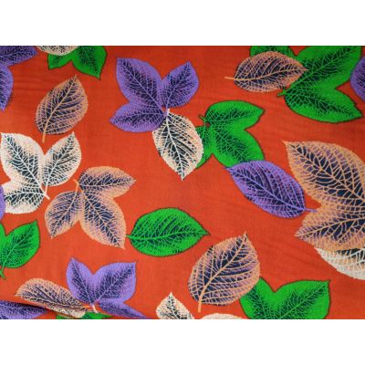Viscose, Red with Green and Purple Leaves