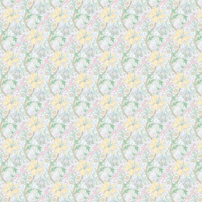Golden Lily Pastel Green Polycotton