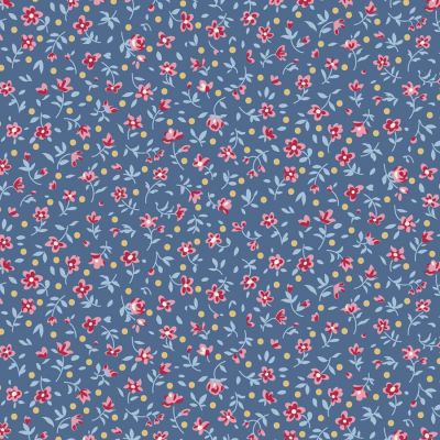 Tilda Village Life Mae Blue Cotton