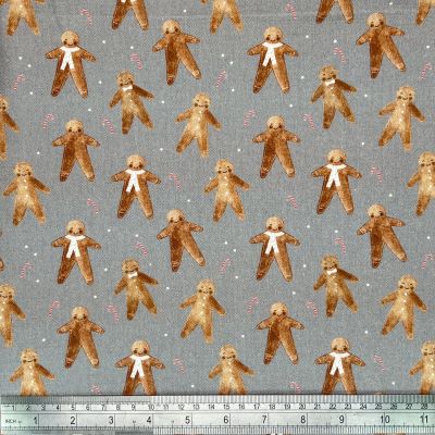 Gingerbread Man, Grey Cotton Panama