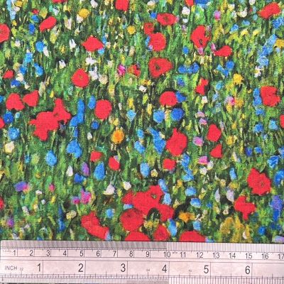 Klimt's Field of Poppies Cotton