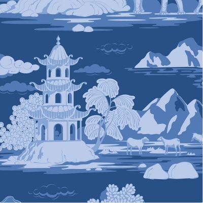 Tilda Something Blue Fabric Cottonview Night