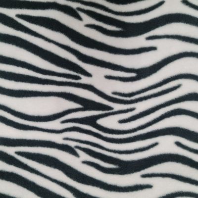 Fleece, Black and White Zebra Print