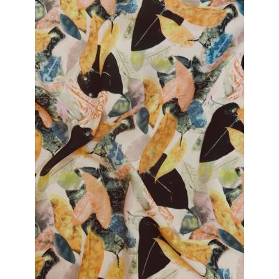 Rayon St Topaz Yellow Mixed Leaves