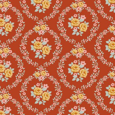 Tilda Village Life Marble Rust Cotton