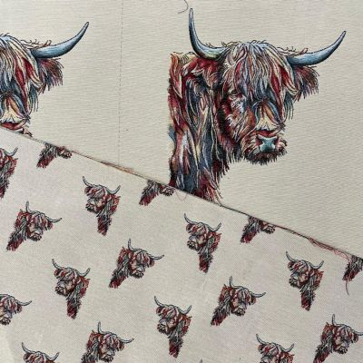Tapestry Highland Cow Panel
