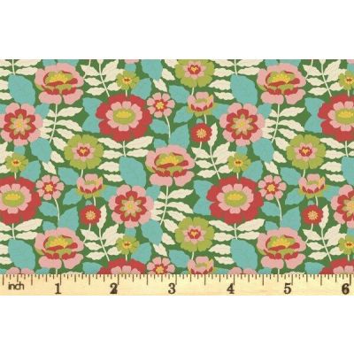 Tilda Wall Flower Beverly Green Cotton