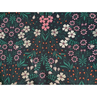 Polyester Midnight Green Floral