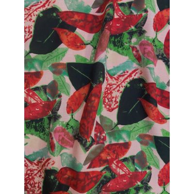 Rayon St Topaz Red Mixed Leaves