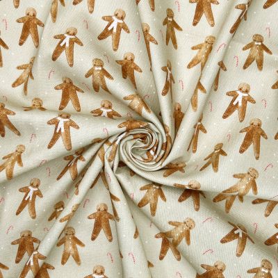Gingerbread Man, Natural Cotton Panama