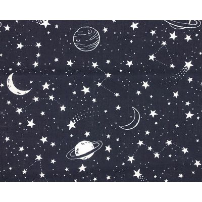 Polycotton Navy with Stars and Planets