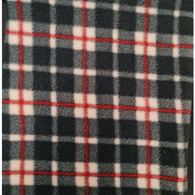 Fleece, Black White and Red Check