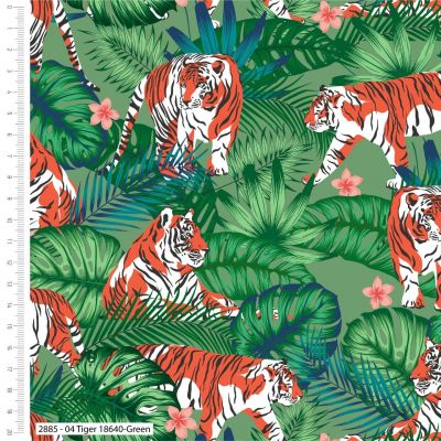 Gone Wild Tiger with Green Cotton