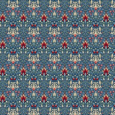 Snakehead Blue Polycotton