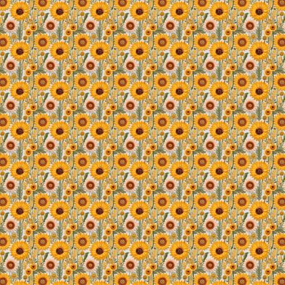 3D Sunflower Polycotton