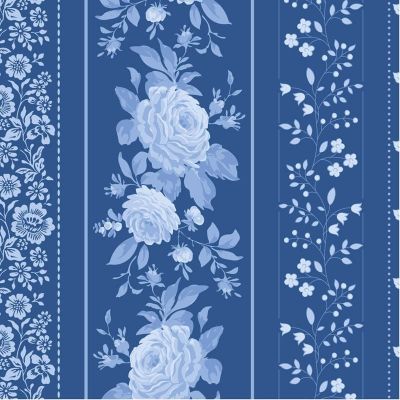 Tilda Something Blue Fabric Borders Night