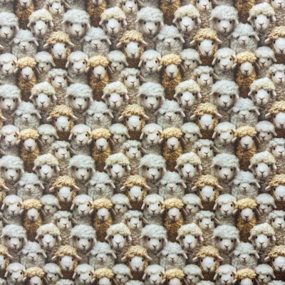 3D Digital printed polycotton Sheep Natural