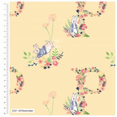 Peter Rabbit Floral Letter Cotton