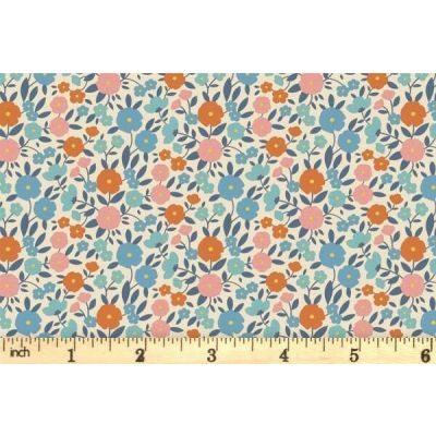 Tilda Wallflower Janice Blue Cotton