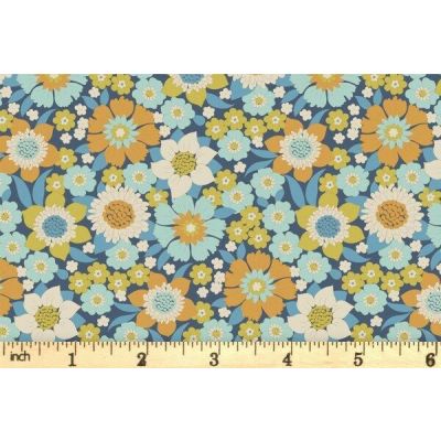 Tilda Wallflower Lauren Blue Cotton