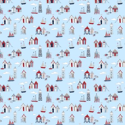 Happy Days Blue Polycotton