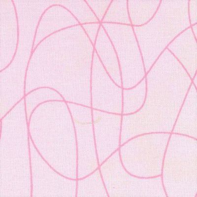 Squiggle Quilt Backing Pink Cotton