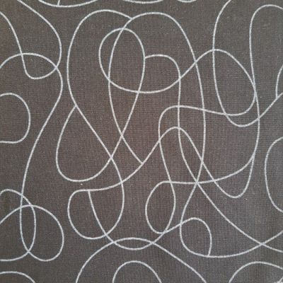 Squiggle Quilt Backing Black Cotton
