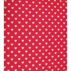 Polycotton White Heart on Red