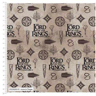 Lord of the Rings Icons in Taupe Cotton