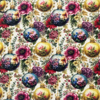 Bauble Blooms digitally printed polycotton