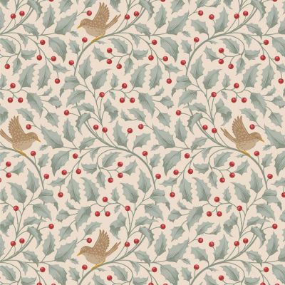 Tilda Merry Little Christmas Holly Duck Egg Cotton